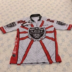 Louis Garneau Ride-N-Roll Biking Shirt Size L NEW Full zip front 3 Back Pockets